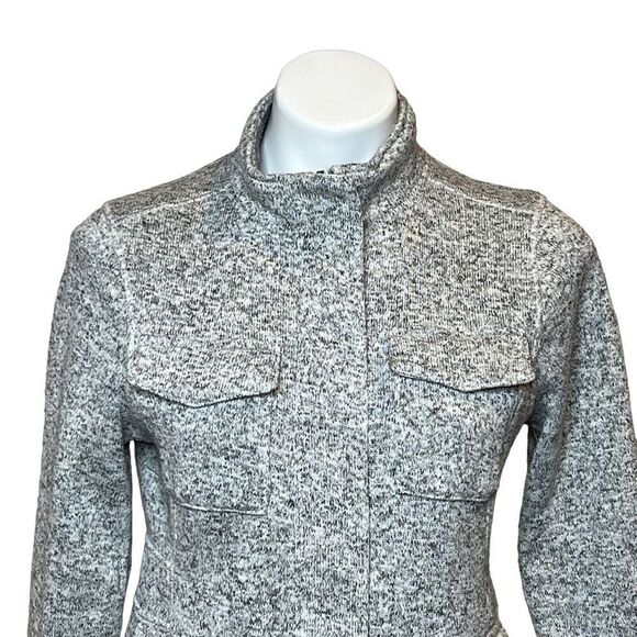 Eddie  Bauer heathered gray full zip 4 pocket fleece jacket size M - Picture 3 of 16